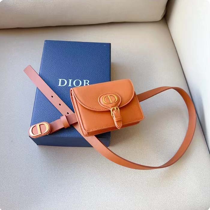 Dior CD Women Dior Bobby Belt Removable Pouch Orange Smooth Calfskin 20 MM Width (5)