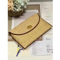 Dior Unisex CD 30 Montaigne Avenue Pouch Flap Natural Cannage Raffia (13)