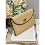 Dior Unisex CD 30 Montaigne Avenue Pouch Flap Natural Cannage Raffia - Image 3