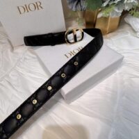 Dior Unisex CD 30 Montaigne Belt Black Cannage Calfskin 3 CM Width (8)