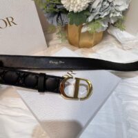 Dior Unisex CD 30 Montaigne Belt Black Cannage Calfskin 3 CM Width (8)