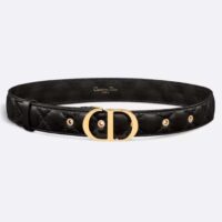 Dior Unisex CD 30 Montaigne Belt Black Cannage Calfskin 3 CM Width (8)