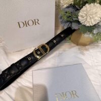 Dior Unisex CD 30 Montaigne Belt Black Cannage Calfskin 3 CM Width (8)