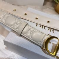 Dior Unisex CD 30 Montaigne Belt Latte Cannage Calfskin 3 CM Width (3)