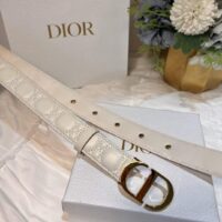 Dior Unisex CD 30 Montaigne Belt Latte Cannage Calfskin 3 CM Width (3)