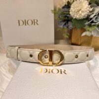 Dior Unisex CD 30 Montaigne Belt Latte Cannage Calfskin 3 CM Width (3)