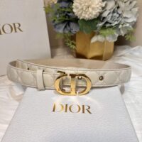 Dior Unisex CD 30 Montaigne Belt Latte Cannage Calfskin 3 CM Width (3)