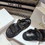 Dior Unisex CD Dioract Sandal Black Braided Raffia – Bild 6