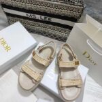 Dior Unisex CD Dioract Sandal Jute-Colored Braided Raffia - immagine 3