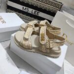 Dior Unisex CD Dioract Sandal Jute-Colored Braided Raffia - immagine 4