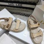 Dior Unisex CD Dioract Sandal Jute-Colored Braided Raffia - immagine 7