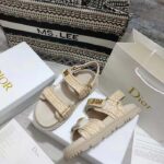 Dior Unisex CD Dioract Sandal Jute-Colored Braided Raffia - immagine 5