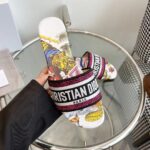 Dior Unisex CD Dway Slide Embroidered Cotton White Multicolor Indian Animals Tiger - Image 7