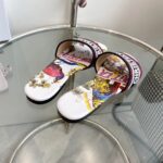 Dior Unisex CD Dway Slide Embroidered Cotton White Multicolor Indian Animals Tiger - Image 5
