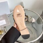 Dior Unisex CD Dway Slide Beige Black Embroidered Cotton Toile De Jouy Voyage – Image 9