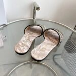 Dior Unisex CD Dway Slide Beige Black Embroidered Cotton Toile De Jouy Voyage – Image 4