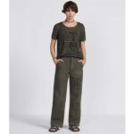 Dior Unisex CD Dway Slide Black Raffia Embroidered Cotton - immagine 9