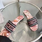 Dior Unisex CD Dway Slide Embroidered Cotton Indy Pink Multicolor Toile De Jouy Voyage - Image 6