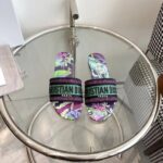 Dior Unisex CD Dway Slide Embroidered Cotton Purple Multicolor Toile De Jouy Voyage - Image 3