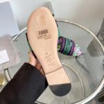 Dior Unisex CD Dway Slide Embroidered Cotton Purple Multicolor Toile De Jouy Voyage - Image 10