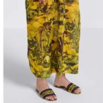 Dior Unisex CD Dway Slide Lime Yellow Multicolor Embroidered Cotton Toile De Jouy Voyage – Image 11