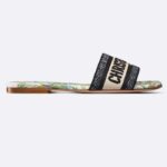 Dior CD Dway Slide unisex in cotone ricamato bianco multicolore motivo Étoile De Voyage