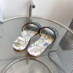 Dior Unisex CD Dway Slide White Multicolor Embroidered Cotton Étoile De Voyage Motif - immagine 5