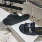 Dior Unisex CD Every-D Slide Black Embossed Lambskin - immagine 7