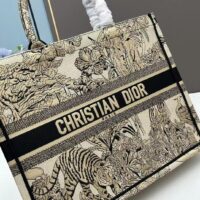 Dior Unisex CD Large Book Tote Beige Multicolor Toile De Jouy Voyage Embroidery (1)