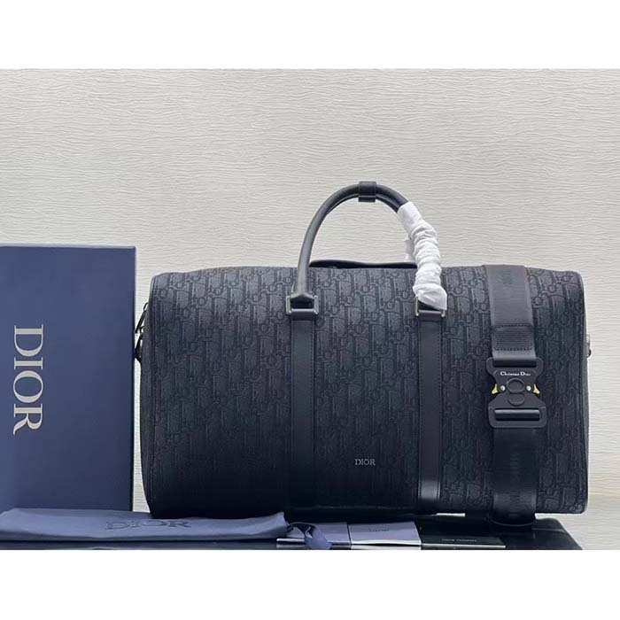 Dior Unisex CD Lingot 50 Bag Black Dior Oblique Jacquard (2)