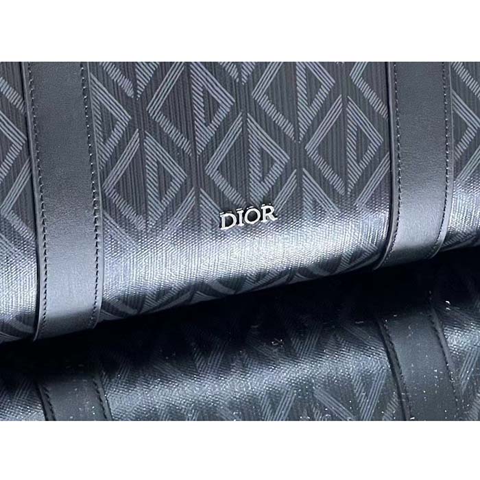 Dior Unisex CD Lingot 50 Duffle Bag Black CD Diamond Canvas (5)
