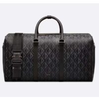 Dior Unisex CD Lingot 50 Duffle Bag Black CD Diamond Canvas (8)