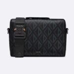 Dior Unisex CD Lingot-påse i svart CD-diamantcanvas i slätt kalvskinn