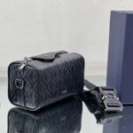 Dior Unisex CD Lingot Pouch Black CD Diamond Canvas Smooth Calfskin - Bild 3