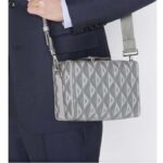 Dior Unisex CD Lingot Pouch Gray CD Diamond Canvas Smooth Calfskin - Bild 12