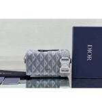 Dior Unisex CD Lingot Pouch Gray CD Diamond Canvas Smooth Calfskin - Bild 2