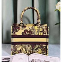 Dior Unisex CD Medium Book Tote Yellow Multicolor Toile De Jouy Voyage Embroidery (2)