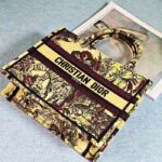 Dior Unisex CD Medium Book Tote Yellow Multicolor Toile De Jouy Voyage Embroidery - immagine 2