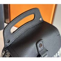 Dior Unisex CD Mini Gallop Sling Bag Beige Black Oblique Jacquard Black Grained Calfskin (3)