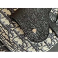 Dior Unisex CD Mini Gallop Sling Bag Beige Black Oblique Jacquard Black Grained Calfskin (3)