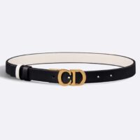 Dior Unisex CD Reversible Saddle Belt Golden Saddle Black Latte Smooth Calfskin (2)