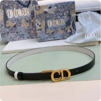 Dior Unisex CD Reversible Saddle Belt Golden Saddle Black Latte Smooth Calfskin (2)