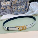 Dior Unisex CD Reversible Saddle Belt Golden Saddle Blue Latte Smooth Calfskin - Image 3