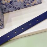 Dior Unisex CD Reversible Saddle Belt Golden Saddle Blue Latte Smooth Calfskin - Image 7