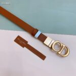 Dior Unisex CD Reversible Saddle Belt Golden Saddle Caramel Beige Smooth Calfskin - Image 4