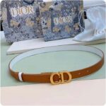 Dior Unisex CD Reversible Saddle Belt Golden Saddle Caramel Beige Smooth Calfskin - Image 3