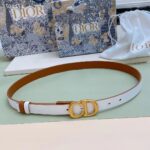Dior Unisex CD Reversible Saddle Belt Golden Saddle Caramel Beige Smooth Calfskin - Image 2