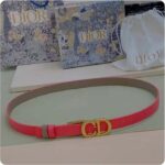 Dior Unisex CD Reversible Saddle Belt Golden Saddle Rani Pink Latte Smooth Calfskin - Image 2