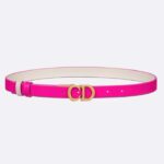 Dior Unisex CD Reversible Saddle Belt Golden Saddle Rani Pink Latte Smooth Calfskin