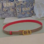 Dior Unisex CD Reversible Saddle Belt Golden Saddle Rani Pink Latte Smooth Calfskin - Image 3